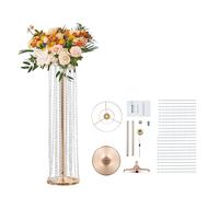 VEVOR Soportes para Flores de Boda 4 Piezas Estante de Flores de Boda Alto de 90 cm Soporte de Exhibición Floral de Metal Cristal para Eventos de Recepción, Decoración del Hogar, Hotel, Fiestas, Bodas