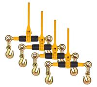 VEVOR, sujetadores de cadena tipo trinquete, 1/4"-5/16", capacidad de carga segura de 2600 lbs, paquete de 4. Sujetadores de carga con 2 ganchos, correas de sujeción para cadenas de transporte, sujeta