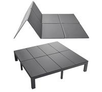 VEVOR Tabla de Cama Plegable, Dimensiones de 204 x 193 cm, Soporte para Colchón, Material de Tablero de PP, Base Tapizada con Tejido Oxford 600D, Somier Plegable para Camas Literas Sofás, Color Gris