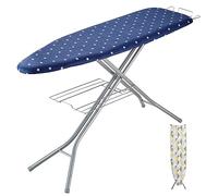 VEVOR Tabla de Planchar 140x37 cm Tabla de Planchar Plegable 4 Capas Gruesas Altura Ajustable de 64-97 cm Bandeja de Almacenaje Inferior Funda Anticalórica 100% Algodón Lavandería Hogar, 154x37x97 cm
