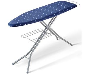 VEVOR Tabla de Planchar 140x37 cm Tabla de Planchar Plegable 4 Capas Gruesas Altura Ajustable de 64-97 cm Bandeja de Almacenaje Inferior Funda Anticalórica 100% Algodón Lavandería Hogar, 154x37x97 cm