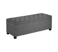 VEVOR Taburete de Almacenaje, con Capacidad de Carga de hasta 299,37 kg, Plegable, Acolchado y con Estructura de Metal, Ideal para Salón, Dormitorio y Pasillo, Color Gris, 1100 x 400 x 400 mm