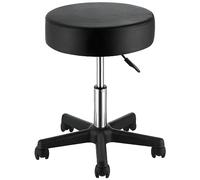 VEVOR Taburete de Oficina Carga de 181 kg Taburete con Ruedas Rotación de 360 ° Altura Ajustable de 46-60,5 cm Silla con Ruedas Cojín Grueso 10 cm Cubierto con Cuero de PU para Salón Clínica Oficina