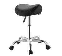 VEVOR Taburete Tipo Silla de Montar, Taburete de Trabajo con Ruedas, Capacidad de Carga 226,8 kg, Altura Ajustable, Giro 360°, Asiento Ergonómico Tapizado, Silla de Estética para Oficina Peluquería