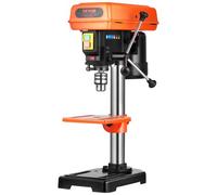 VEVOR Taladro de Banco de 203,2 mm, Motor de Inducción de 750 W, Velocidad Ajustable de 500/890/1400/1900/2500 RPM, Mesa de Trabajo Inclinable de 0 a 45°, Luz de Trabajo LED para Madera y Metal