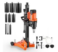 VEVOR Taladro de Núcleo Diámetro 20-202 mm Máquina Perforadora de Diamante | Perforación para Hormigón, Ladrillo, Mármol, 2500 W, Velocidad 850 RPM, con 8 Brocas y Soporte con Ruedas, en Seco y Húmedo