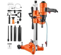 VEVOR Taladro de Núcleo Diámetro Máx. 200 mm Perforadora Manual de Diamante | Perforación para Hormigón, Ladrillo, 1500 W, 2 Velocidades 1000/2300 RPM, con 4 Brocas, en Húmedo y Seco, Kit de Accesorios