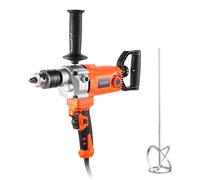 VEVOR, taladro eléctrico de 15,89 mm, 1200 W, con juego de accesorios para mezclador. Taladro mezclador de 750 rpm, 3,2 A, con mango en forma de "D", ideal para perforar y mezclar. Mezclador de hormig