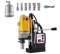 VEVOR Taladro magnético de 1100 W con un diámetro de perforación de 1-1/2 pulgadas (40 mm), modelo MD40. Taladro magnético con una fuerza magnética de 12000 N, sistema de taladrado magnético, 670 RPM,