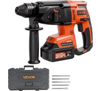VEVOR: Taladro percutor inalámbrico de 20V, taladro de 26 mm con batería de iones de litio, kit eléctrico ligero SDS-Plus con batería, cargador y maletín de transporte, 4 funciones, 1200 RPM, 5300 gol