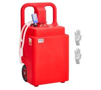 VEVOR Tanque de Combustible 540x465x1070 mm 121,13 L con Bomba de Transferencia de Combustible Eléctrica, Manguera de 1,2 m, Boquilla con Sensor de Parada Automática, para Gasolina y Diésel, Rojo