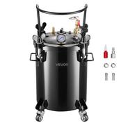 VEVOR Tanque de Presión, Capacidad de 30 Litros, con 2 Conectores UE/AU para Estudios Creativos y Aficionados al Bricolaje, con Acoplamientos Rápidos y Cuatro Ruedas, 390 x 340 x 630 mm, Color Negro