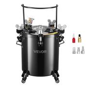 VEVOR Tanque de Presión Capacidad de 40 Litros, con 3 Conectores Rápidos UE/AU/EE. UU. para Aficionados al Bricolaje Artistas de Estudio Creadores, con 4 Ruedas, hasta 0,55 MPa, 450 x 450 x 740 mm