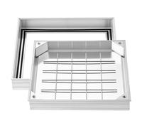 VEVOR Tapa de Alcantarilla Empotrada con Marco de Aleación de Aluminio, Tapa de Cisterna Cuadrada 40 x 40 cm, Cubierta de Inspección de Canal de Drenaje Integrada para Pavimentos, Jardines, Patios