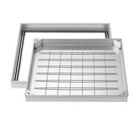 VEVOR Tapa de Alcantarilla Empotrada con Marco de Aleación de Aluminio, Tapa de Cisterna Cuadrada 60 x 60 cm, Cubierta de Inspección de Canal de Drenaje Integrada para Pavimentos, Jardines, Patios