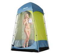 VEVOR Tienda de Campaña de 1 Habitación, con Ducha y Baño, Piquetas, Cuerdas, Bolsa de Transporte y Poste de Acero, Tela Oxford 200D, para Camping, Playa y Pesca, Verde, 1397 x 1397 x 2184 mm