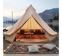 VEVOR Tienda de Campana de Lona de 6m, Carpa de Yurta para 4 Estaciones Tienda de Campaña Familiar con Agujero para Estufa de Leña y Bolsas de Almacenamiento para Glamping de hasta 10 Personas, Fiesta