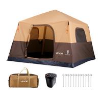 VEVOR Tienda de Campaña Inflable para 4-6 Personas, Tienda de Campaña de Inflado Automático con 2 Puertas y Ventanas de Malla, Impermeable y Portátil con Bolsa de Almacenamiento, para Viajes Glamping