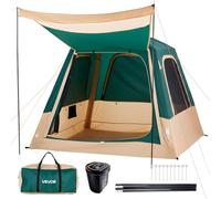 VEVOR Tienda de Campaña Inflable para 4 Personas, Tienda de Campaña con Bomba Recargable, Ventanas de Malla, Impermeable, con Bolsa de Transporte, para Familias Glaming Viajes Outdoor, Color Verde