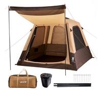 VEVOR Tienda de Campaña Inflable para 4 Personas, Tienda de Campaña de Inflado Automático, con Tubos de Aire de TPU, Impermeable y Portátil con Bolsa de Transporte, para Familia Viajes Glamping, Beige