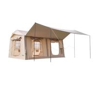 VEVOR Tienda de Campaña Inflable para 5-8 Personas con Bomba de Aire Beige | Casa Hinchable para Glamping Viaje Familiar Outdoor, Tela Oxford Impermeable 420D, con Apertura de Chimenea Tragaluz Toldo