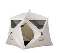VEVOR Tienda de Campaña Instantánea para 4 Personas, Tienda de Camping Pop Up Pórtatil, con Ventanas Grandes de Malla, Bolsa de Transporte, para Acampada al Aire Libre de Familia Amigos, Color Beige