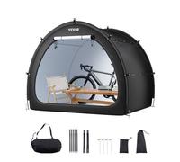 VEVOR Tienda de Campaña para Bicicletas, Tienda Impermeable en Forma de Abanico 219x155x173 cm con Ventana Ventilada, Fibra de Vidrio de Alta Resistencia y Cremalleras Dobles para 4 o 5 Bicicletas