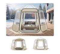 VEVOR Tienda de Campaña Plegable, 305 x 275 x 220 cm, Impermeable y Resistente a Los Rayos UV, Tienda Transparente con Ventanas y Vista Panorámica de 540° para 4-8 Personas para Patio y Jardín