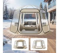 VEVOR Tienda de Campaña Plegable, 336 x 305 x 220 cm, Impermeable y Resistente a Los Rayos UV, Tienda Transparente con Ventanas y Vista Panorámica de 540° para 8-10 Personas para Patio y Jardín