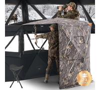VEVOR: Tienda de camuflaje para caza, refugio para 2-3 personas, tienda de camuflaje con silla de tres patas y bolsa de transporte, tienda de camuflaje robusta con puerta y ventanas con cremallera sil