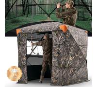 VEVOR: Tienda de camuflaje para caza, refugio para 4-5 personas, con paneles transparentes en el suelo y bolsa de transporte. Tienda de camuflaje resistente con puerta y ventanas silenciosas con cierr