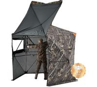 VEVOR: Tienda de camuflaje para caza, refugio para 6-7 personas, con 5 paneles traslúcidos en la parte inferior, incluye bolsa de transporte. Tienda de camuflaje resistente con puerta y ventanas silen