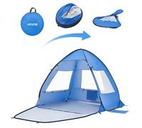VEVOR Tienda de Playa para 2 Personas 200 x 142 x 114 cm, Carpa de Refugio de Sol Protección UPF 50+, Carpa Portátil de Playa con Bolsa de Transporte y Estacas, para Picnics, Camping, Pescar, Azul