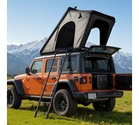 VEVOR Tienda de Techo Rígida para 2-3 Personas, Impermeable y Resistente al Viento, Tienda de Campaña para Techo de Coche con Luz LED, Colchón Grueso, Ventana, Escalera, para Jeep, SUV, Camionetas