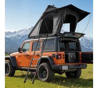 VEVOR Tienda de Techo Rígida para 2-3 Personas, Tienda de Campaña para Techo de Coche con Luz LED, Colchón Grueso y Una Ventana, Impermeable y Resistente al Viento, para Jeep, SUV, Camionetas