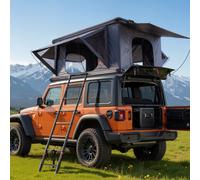 VEVOR Tienda de Techo Rígida para 2-3 Personas, Tienda de Campaña para Techo de Coche con Luz LED, Colchón Grueso y 2 Ventanas, Impermeable y Resistente al Viento, para Jeep, SUV, Camionetas
