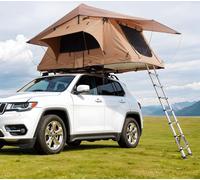 VEVOR: Tienda de techo rígida para coche, ideal para camping, para 2-3 personas. Tienda de techo plegable con estructura rígida, escalera telescópica ajustable, colchón incluido, impermeable y con pro