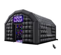 VEVOR Tienda Inflable para Fiestas, Carpa Inflable 5,4 x 5 x 4,25 m con Soplador de 680 W, Saco de Arena y 2 Ventanas, Tienda de Campaña Tipo Cubo para Eventos, Cumpleaños, Bodas y Fiestas, Negro