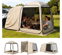 VEVOR, tienda pop-up de 330x280 cm, para 4-8 personas, con paredes laterales de malla, incluye estacas, bolsa de transporte, ideal para jardín y actividades al aire libre, color beige (sin túnel de co