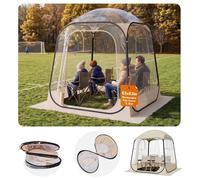 VEVOR, Tienda transparente, 160x160x182 cm, tienda pop-up para 2-4 personas, tienda deportiva con base y cubierta superior, tienda burbuja para exteriores, refugio de camping para eventos, pesca y ani