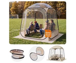 VEVOR, Tienda transparente, 160x160x182 cm, tienda pop-up para 2-4 personas, tienda deportiva con base y cubierta superior, tienda burbuja para exteriores, refugio de camping para eventos, pesca y ani
