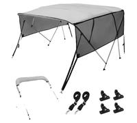 VEVOR, toldo bimini con 4 arcos para embarcaciones, de 216 a 228 cm de ancho de instalación, fabricado en poliéster 600D, cubierta para barco con paneles laterales de malla desmontables, impermeable y