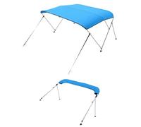 VEVOR Toldo Bimini para Barco de 3 Arcos, Poliéster 600D con Estructura de Aleación de Aluminio, Impermeable, Protección Solar, con Bolsa de Almacenamiento, 183 x 185-198 x 117 cm, Azul Pacífico