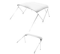 VEVOR Toldo Bimini para Barco de 3 Arcos, Poliéster 600D con Estructura de Aleación de Aluminio, Impermeable, Protección Solar, con Bolsa de Almacenamiento, 183 x 215-225 x 117 cm, Gris Claro