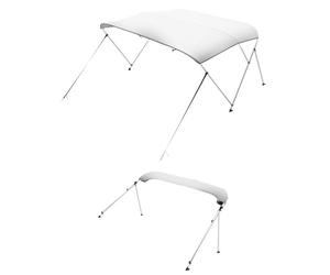 VEVOR Toldo Bimini para Barco de 3 Arcos, Poliéster 600D con Estructura de Aleación de Aluminio, Impermeable, Protección Solar, con Bolsa de Almacenamiento, 180 x 169,5 x 117,5 cm, Gris Claro