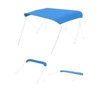 VEVOR Toldo Bimini Plegable para Barco de 4 Arcos, Poliéster 600D, Impermeable y con Protección Solar, con Bolsa de Almacenamiento, Resistente al Viento y Desgarro, 244 x 230 cm, Azul Pacífico
