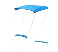 VEVOR Toldo Bimini Plegable para Barco de 4 Arcos, Poliéster 600D, Impermeable y con Protección Solar, con Bolsa de Almacenamiento, Resistente al Viento y Desgarro, 244 x 244 cm, Azul Pacífico