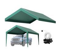 VEVOR Toldo de Repuesto para Cochera de 6,09 x 3,0 m, Carpa de Garaje para Coche Tela de Polietileno Resistente a los Rayos UV, para Cubrir Vehículos, Maquinaria Agrícola, Verde, Marco No Incluido