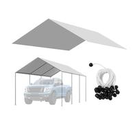 VEVOR Toldo de Repuesto para Cochera de 6 x 3,43 m, Carpa de Garaje para Coche Tela de Polietileno Resistente a los Rayos UV, para Cubrir Vehículos, Maquinaria Agrícola, Gris, Marco No Incluido