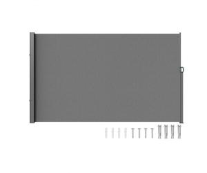 VEVOR Toldo Lateral Retráctil Pantalla de Privacidad al Aire Libre 160x300 cm Toldo Lateral contra Viento Impermeable de Poliéster 180g/m² Divisor de Habitación UV 30+ para Patio, Jardín, Balcón, Gris
